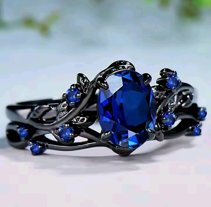 Women's 2pc. Set Fashion Black Gold ring